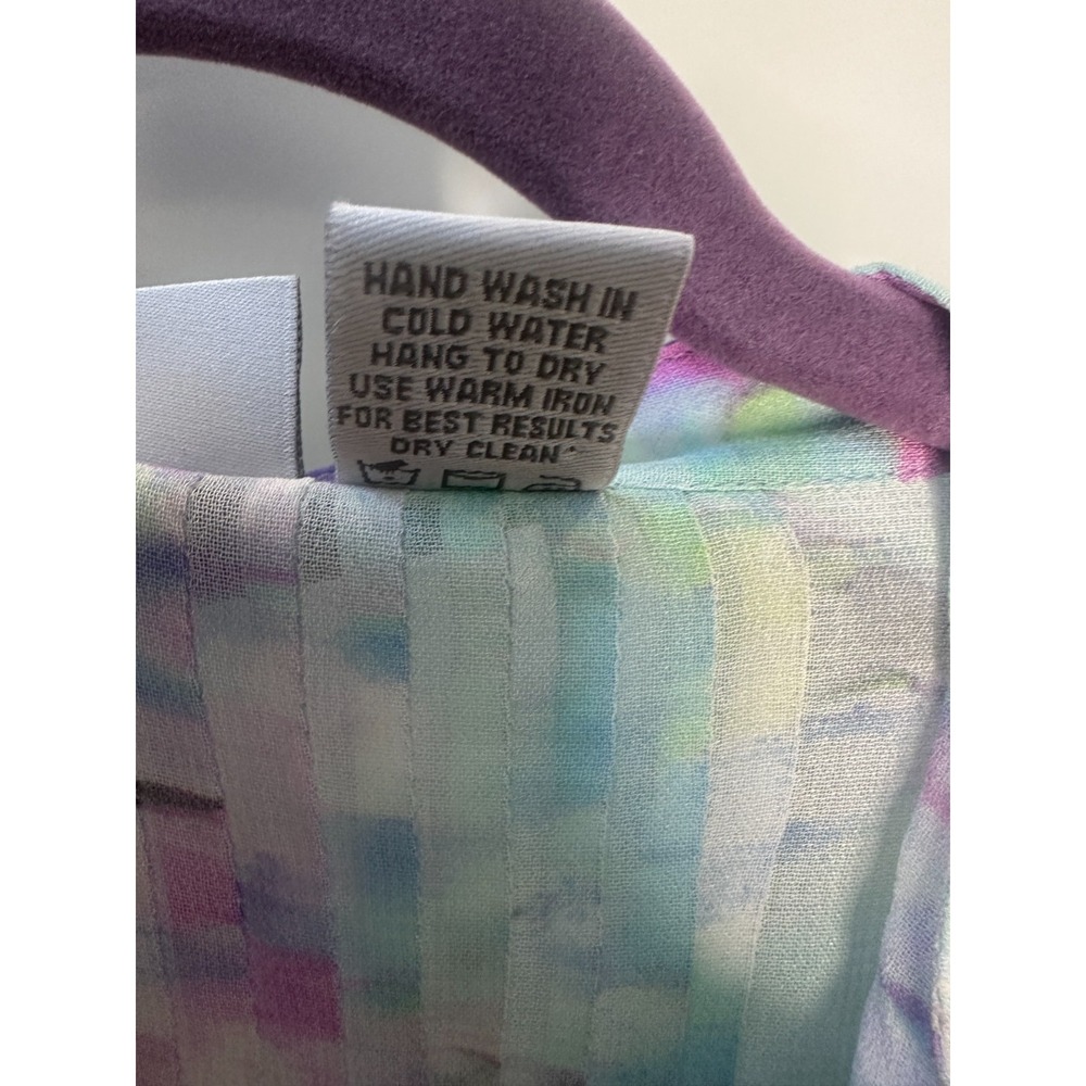 Soft Surroundings Sheer Watercolor Floral Ombre Pintuck Tunic Top Small *Flaw - Picture 8 of 13